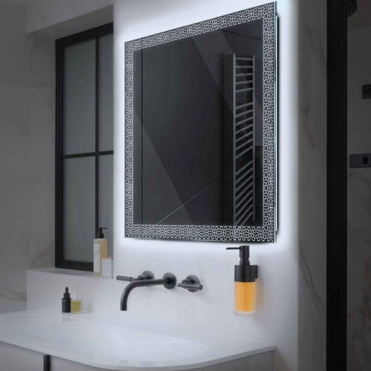 Oglinda LED Patrata, Fara functii, LED 6000K Rece - Gama Official Model 1