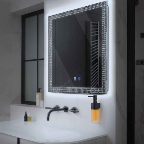 Oglinda LED Patrata, Touch LED, Dimare, Dezaburire, LED 6000K Rece - Gama Official Model 2
