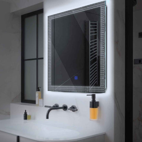 Oglinda LED Patrata, Touch LED, Dimare, LED 6000K Rece - Gama Official Model 2