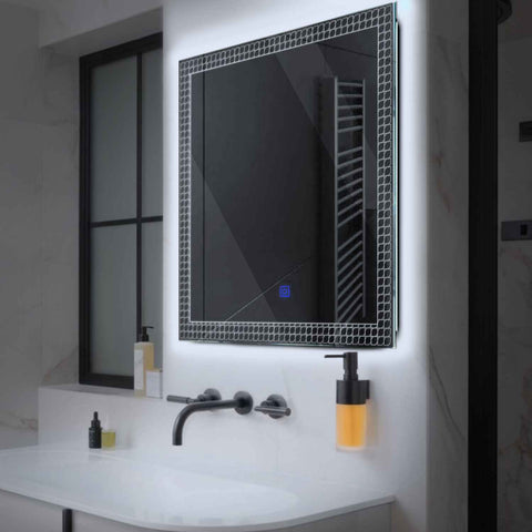 Oglinda LED Patrata, Touch LED, Dimare, LED 6000K Rece - Gama Official Model 3