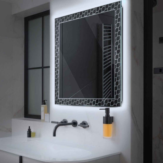 Oglinda LED Patrata, Fara functii, LED 6000K Rece - Gama Official Model 7