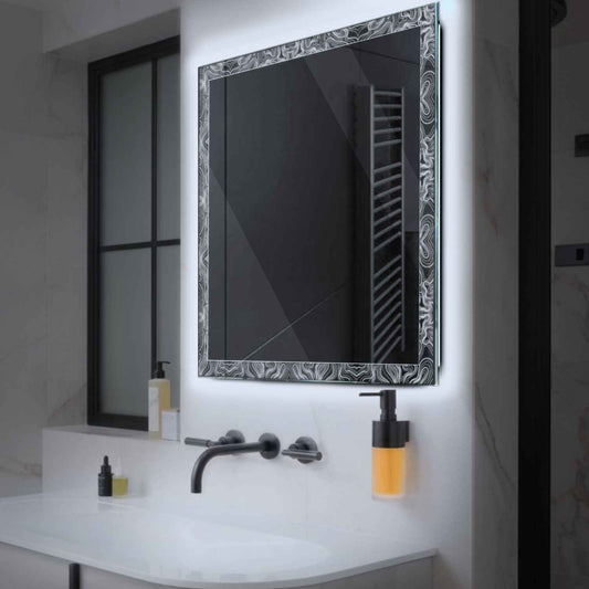 Oglinda LED Patrata, Fara functii, LED 6000K Rece - Gama Official Model 8