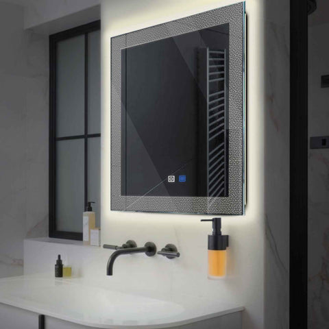 Oglinda LED Patrata, Touch LED, Dimare, Dezaburire, LED 4000K Neutru - Gama Simetria Model 4
