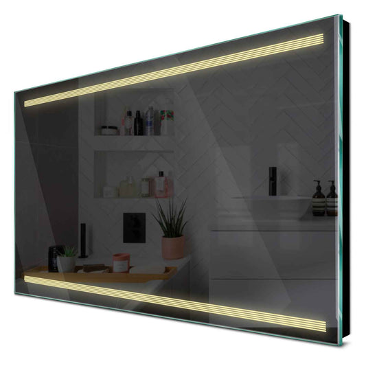 Oglinda LED orizontala cu lumina LED calda Gama Minimal Model 8 fara butoane - Reyze