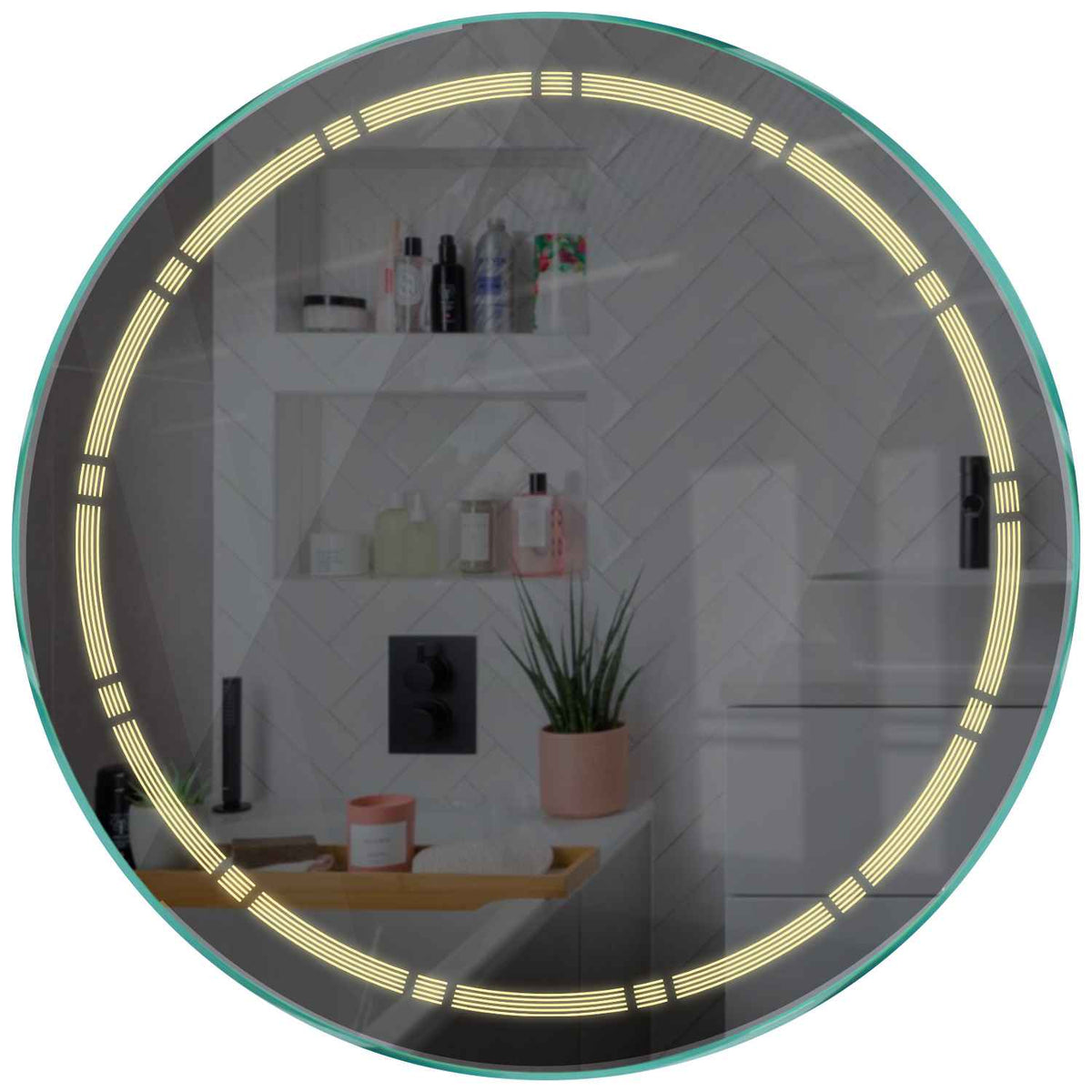 Oglinda LED rotunda cu lumina LED calda Gama Minimal Model 3 fara butoane - Reyze