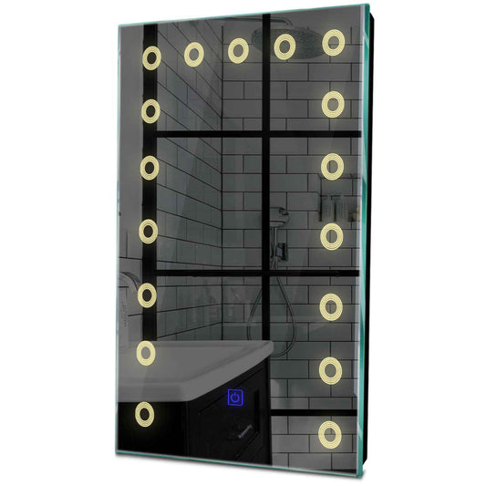 Oglinda LED verticala cu lumina LED calda Gama Minimal Model 4 cu buton touch - Reyze
