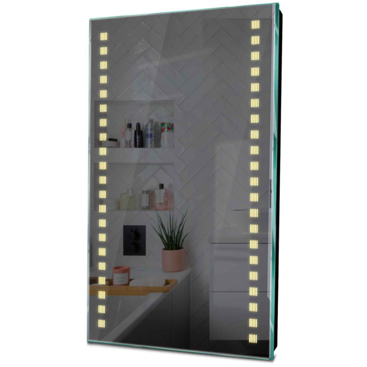 Oglinda LED verticala cu lumina LED calda Gama Minimal Model 6 fara butoane - Reyze