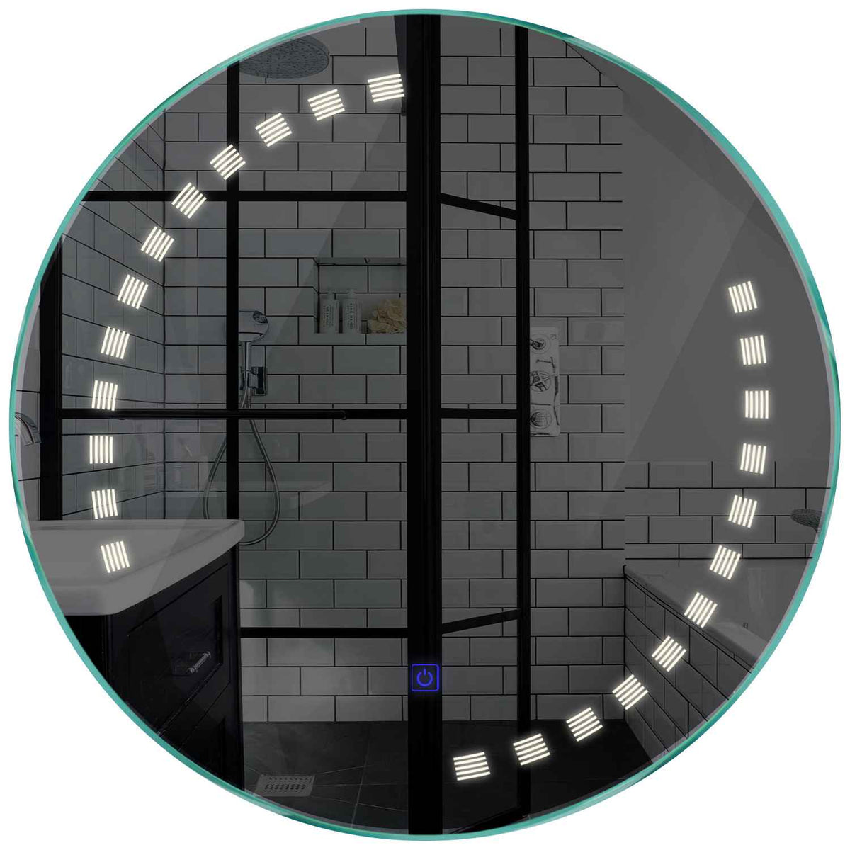 Oglinda LED rotunda cu lumina LED neutra Gama Minimal Model 6 cu buton touch - Reyze