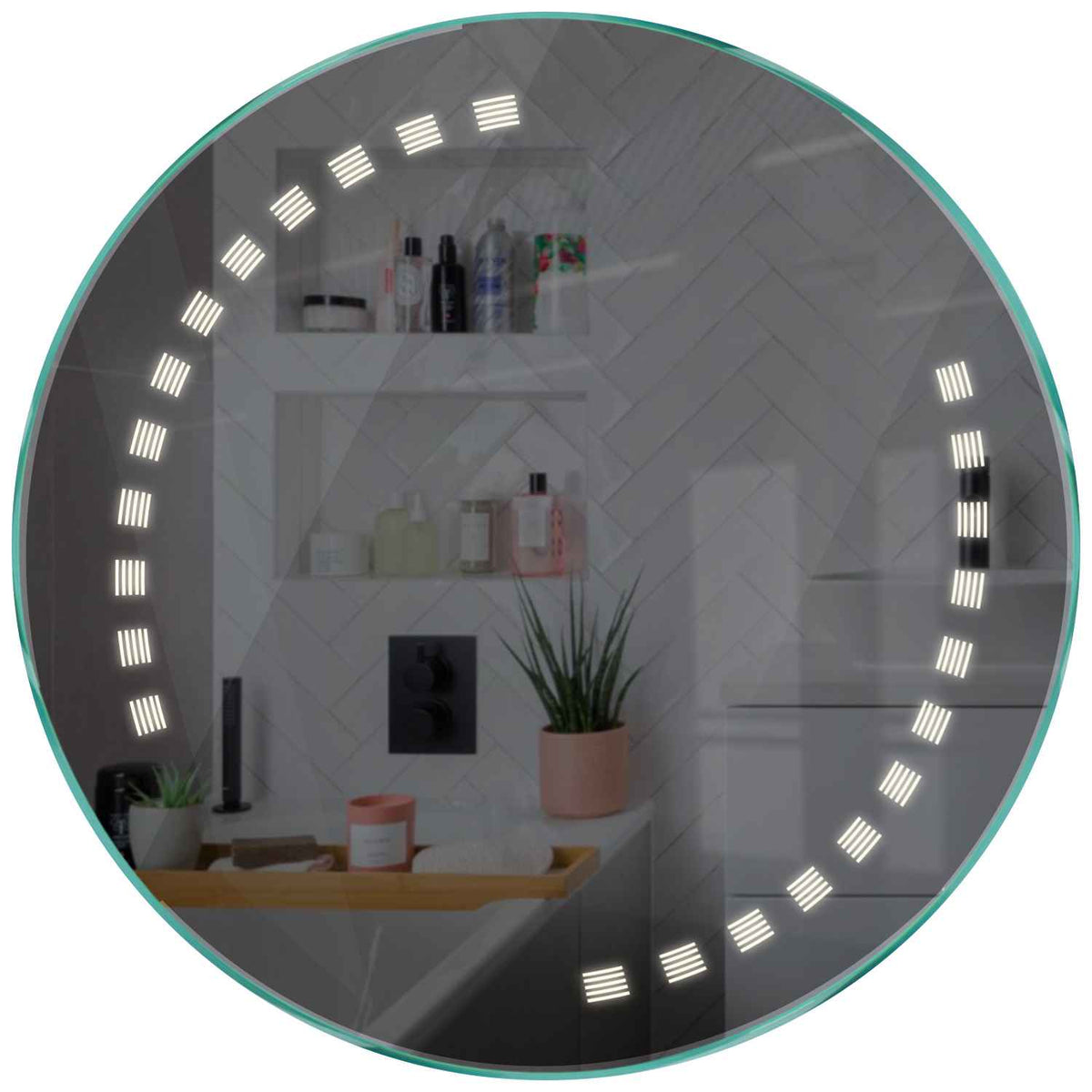 Oglinda LED rotunda cu lumina LED neutra Gama Minimal Model 6 fara butoane - Reyze