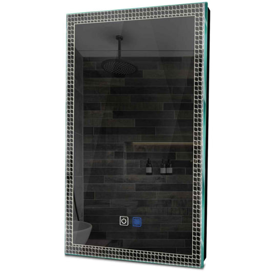 Oglinda LED verticala cu lumina LED neutra Gama Official Model 3 cu butoane touch si dezaburire - Reyze