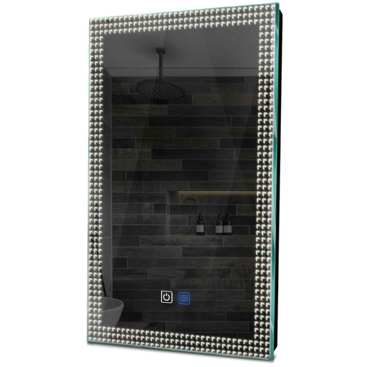 Oglinda LED verticala cu lumina LED neutra Gama Official Model 6 cu butoane touch si dezaburire - Reyze