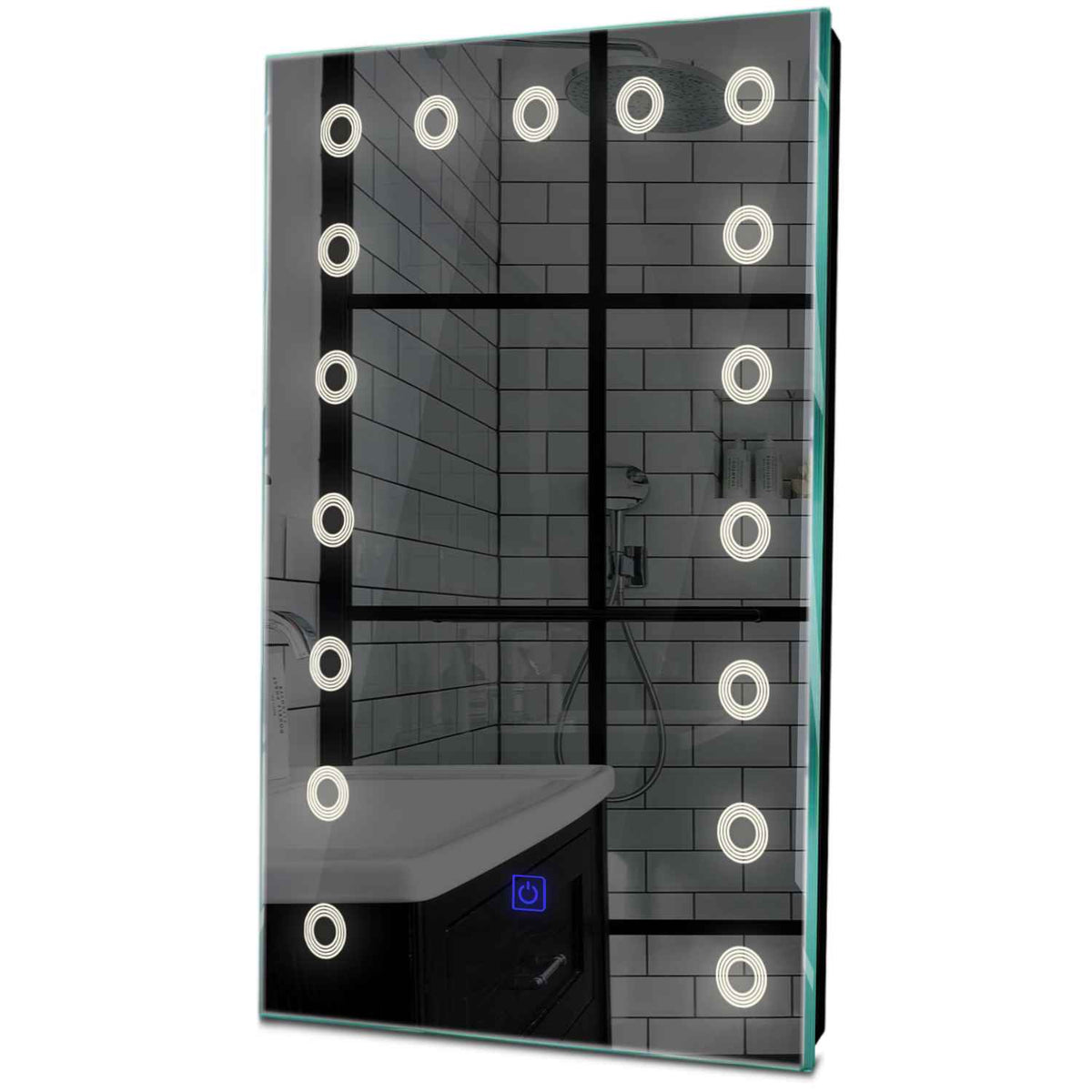 Oglinda LED verticala cu lumina LED neutra Gama Minimal Model 4 cu buton touch - Reyze