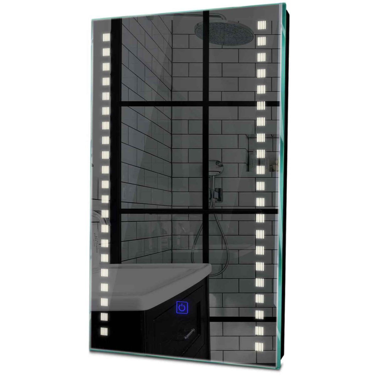 Oglinda LED verticala cu lumina LED neutra Gama Minimal Model 6 cu buton touch - Reyze