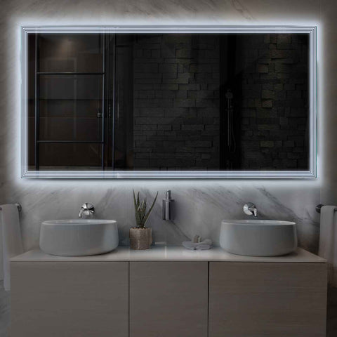 Oglinda LED Orizontala, Fara functii, LED 6000K Rece - Gama Edge Model 1
