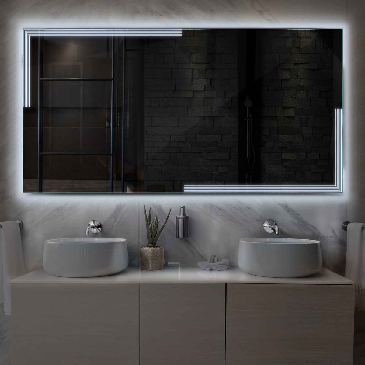 Oglinda LED Orizontala, Fara functii, LED 6000K Rece - Gama Edge Model 2