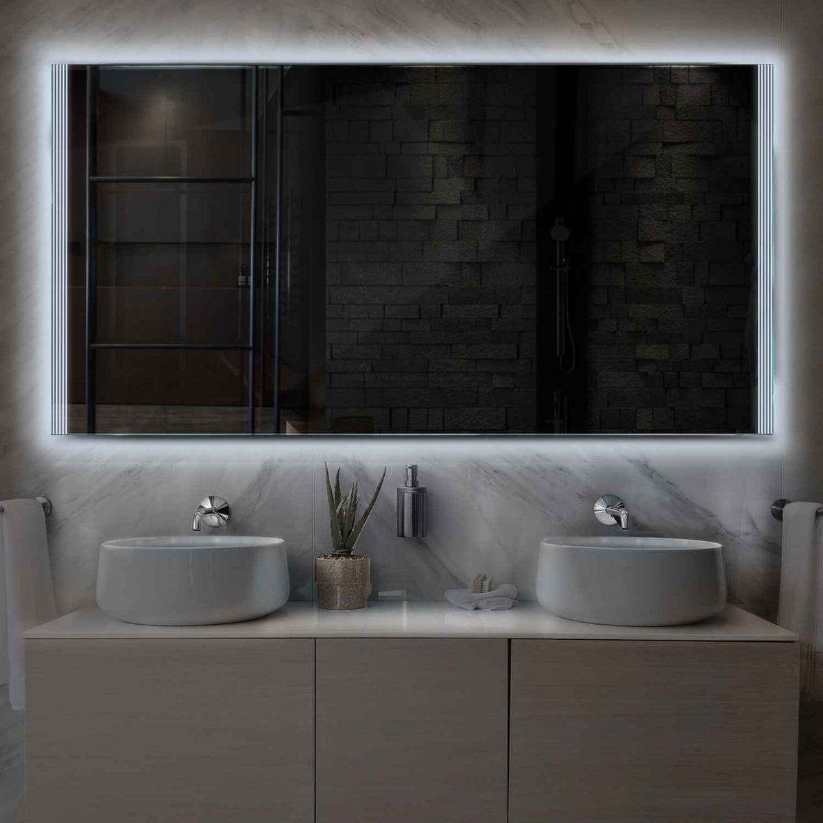 Oglinda LED Orizontala, Fara functii, LED 6000K Rece - Gama Edge Model 7
