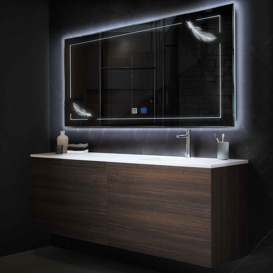 Oglinda LED Orizontala, Touch LED, Dimare, Dezaburire, LED 6000K Rece - Gama Good Vibes Model 2