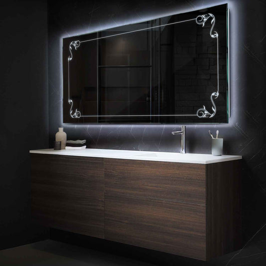 Oglinda LED Orizontala, Fara functii, LED 6000K Rece - Gama Good Vibes Model 5