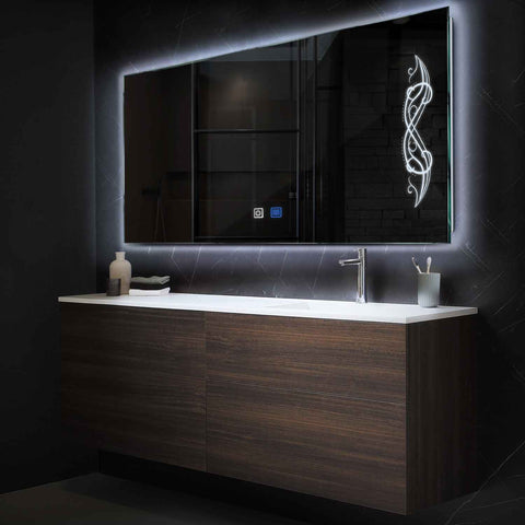 Oglinda LED Orizontala, Touch LED, Dimare, Dezaburire, LED 6000K Rece - Gama Good Vibes Model 6