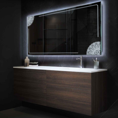 Oglinda LED Orizontala, Fara functii, LED 6000K Rece - Gama Good Vibes Model 7