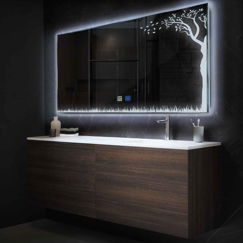 Oglinda LED Orizontala, Touch LED, Dimare, Dezaburire, LED 6000K Rece - Gama Good Vibes Model 8