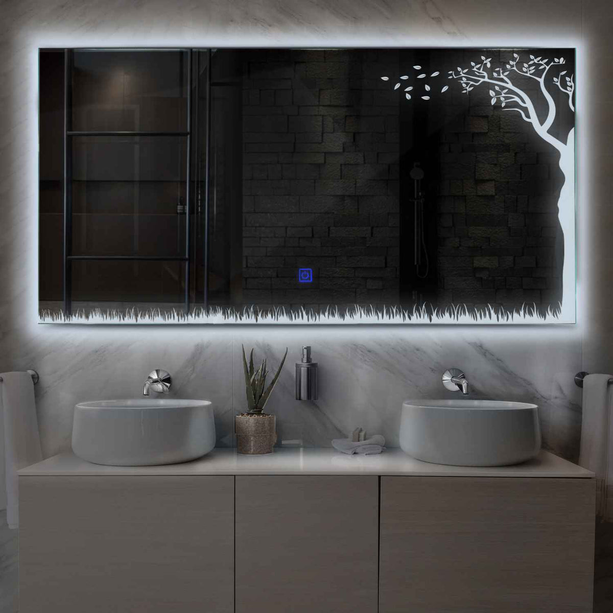 Oglinda LED Orizontala, Touch LED, Dimare, LED 6000K Rece - Gama Good Vibes Model 8