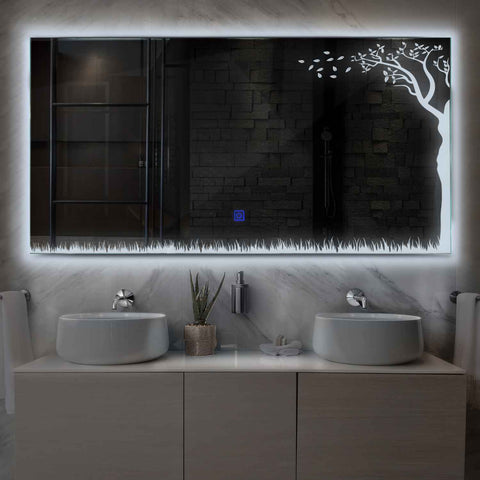 Oglinda LED Orizontala, Touch LED, Dimare, LED 6000K Rece - Gama Good Vibes Model 8