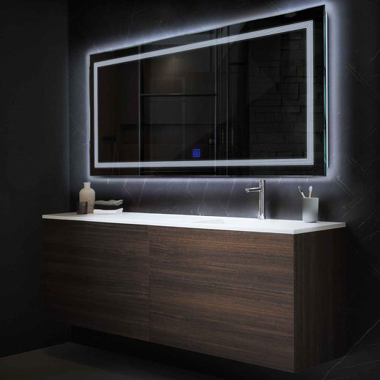 Oglinda LED Orizontala, Touch LED, Dimare, LED 6000K Rece - Gama Minimal Model 1