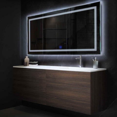 Oglinda LED Orizontala, Touch LED, Dimare, LED 6000K Rece - Gama Minimal Model 1