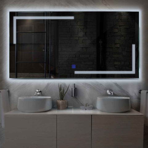 Oglinda LED Orizontala, Touch LED, Dimare, LED 6000K Rece - Gama Minimal Model 2