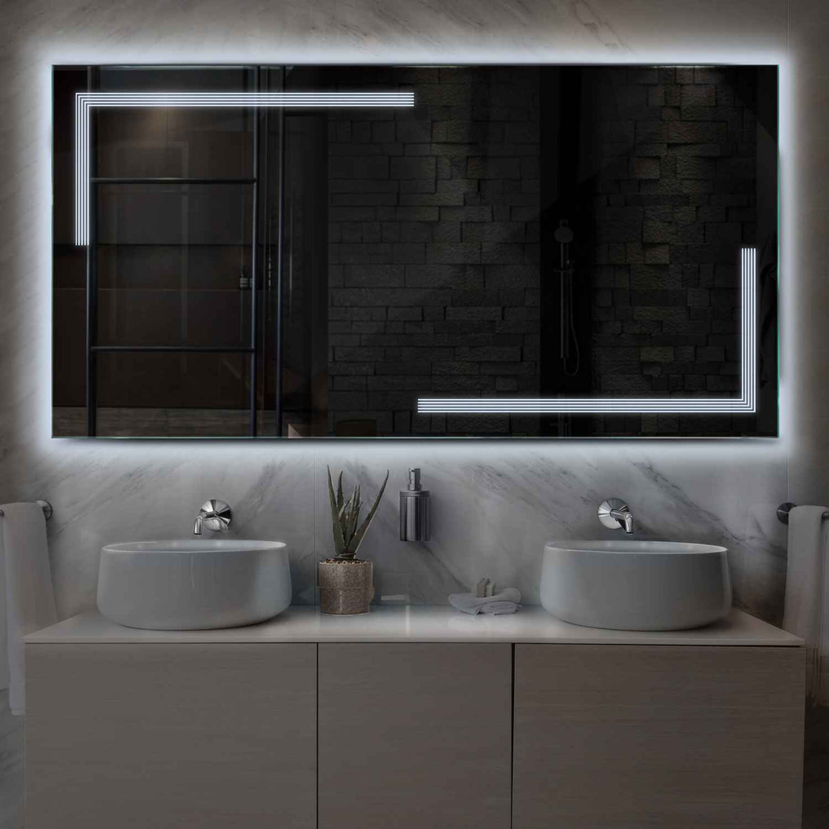 Oglinda LED Orizontala, Fara functii, LED 6000K Rece - Gama Minimal Model 2