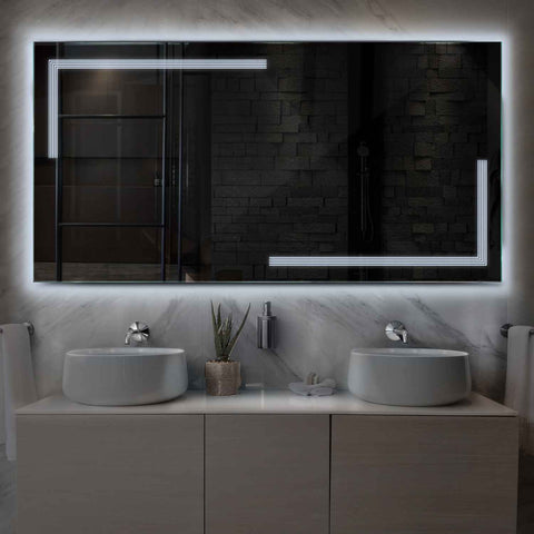 Oglinda LED Orizontala, Fara functii, LED 6000K Rece - Gama Minimal Model 2