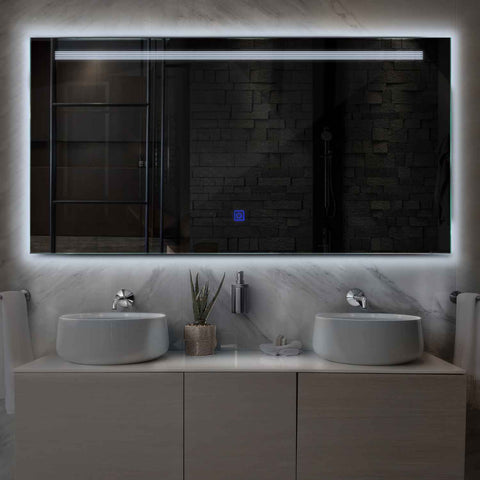 Oglinda LED Orizontala, Touch LED, Dimare, LED 6000K Rece - Gama Minimal Model 5