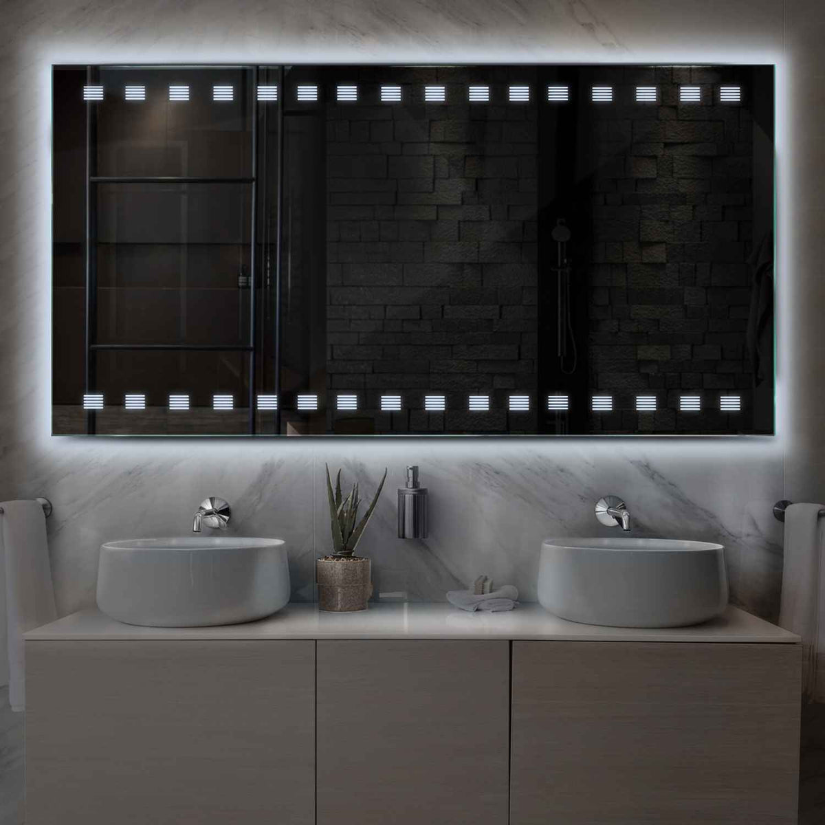 Oglinda LED Orizontala, Fara functii, LED 6000K Rece - Gama Minimal Model 6