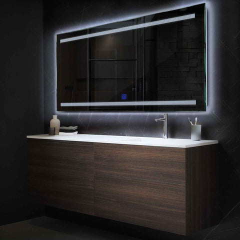Oglinda LED Orizontala, Touch LED, Dimare, LED 6000K Rece - Gama Minimal Model 8