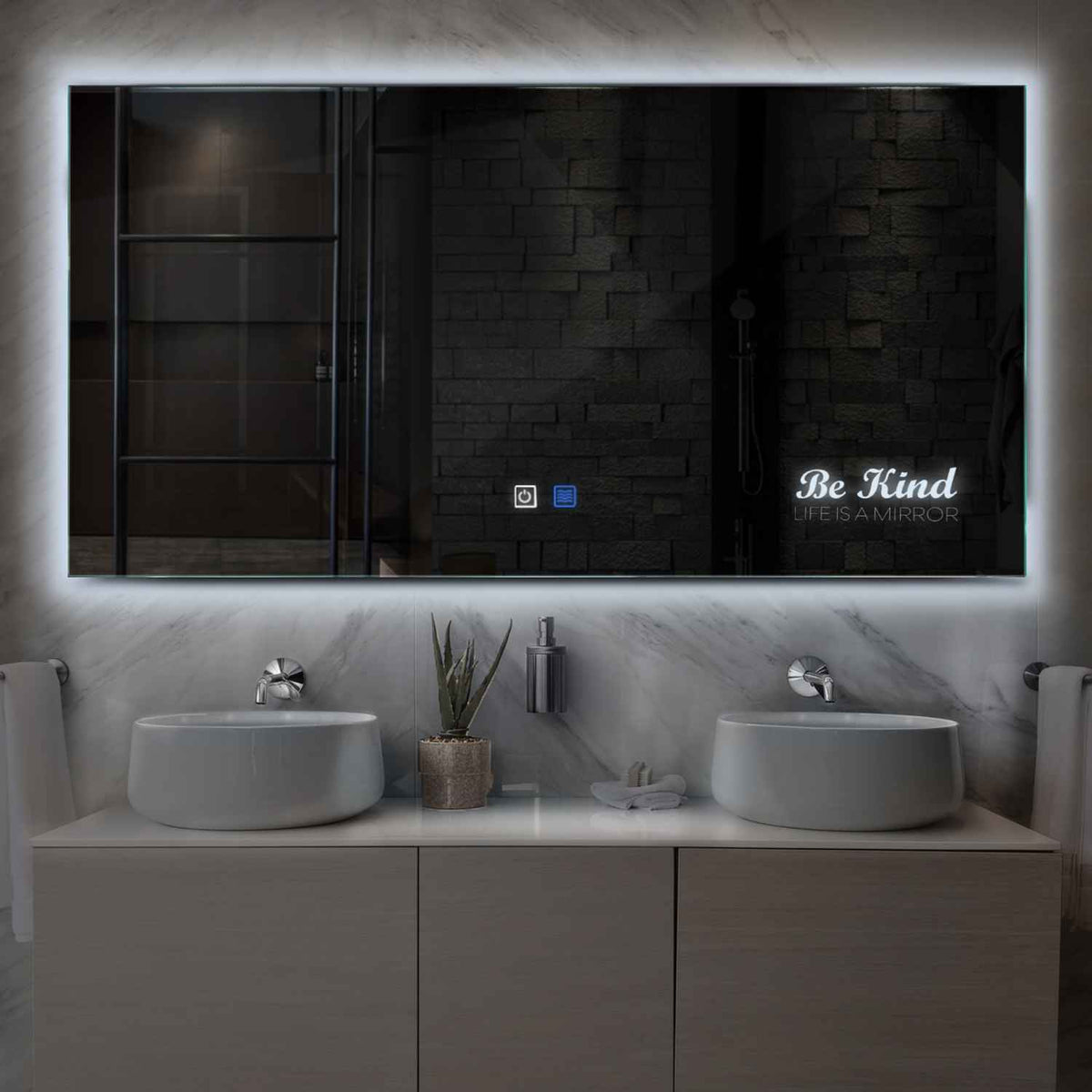 Oglinda LED Orizontala, Touch LED, Dimare, Dezaburire, LED 6000K Rece - Gama Motivated Model 6