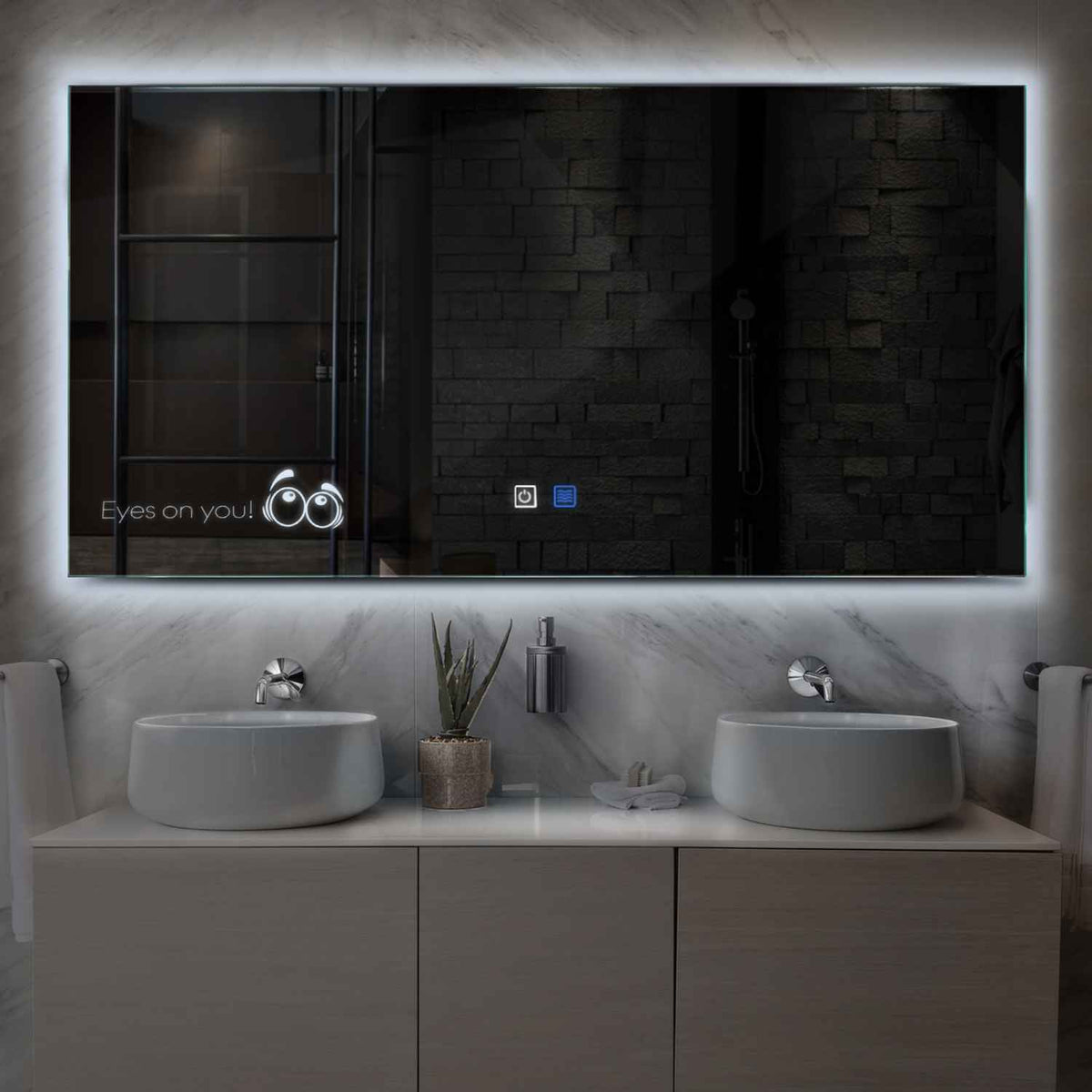 Oglinda LED Orizontala, Touch LED, Dimare, Dezaburire, LED 6000K Rece - Gama Motivated Model 8