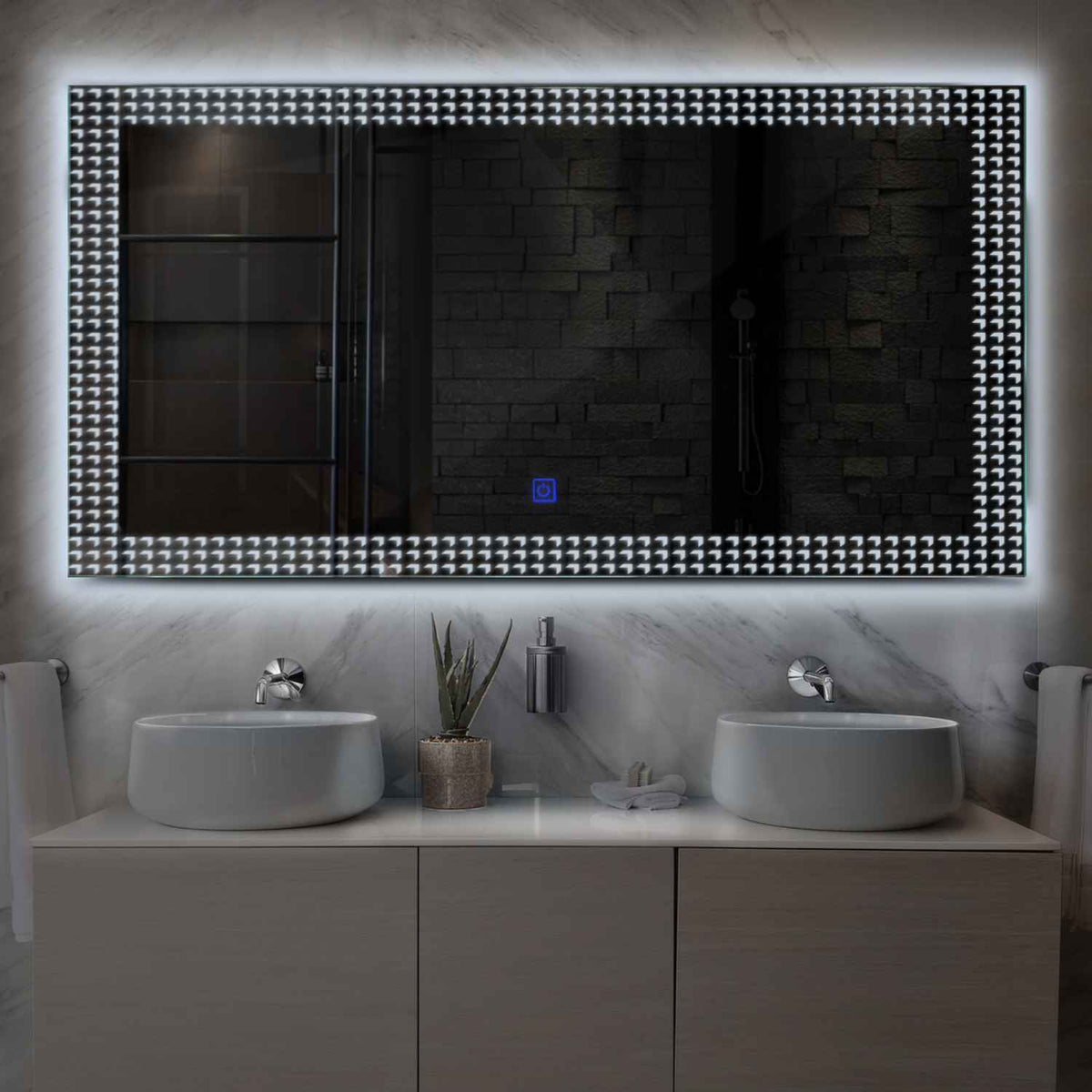 Oglinda LED Orizontala, Touch LED, Dimare, LED 6000K Rece - Gama Official Model 6