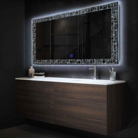 Oglinda LED Orizontala, Touch LED, Dimare, LED 6000K Rece - Gama Simetria Model 1