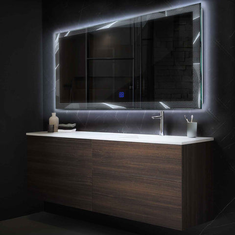 Oglinda LED Orizontala, Touch LED, Dimare, LED 6000K Rece - Gama Simetria Model 2