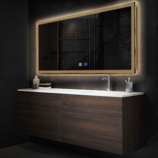 Oglinda LED Orizontala, Touch LED, Dimare, Dezaburire, LED 3000K Cald - Gama Edge Model 1