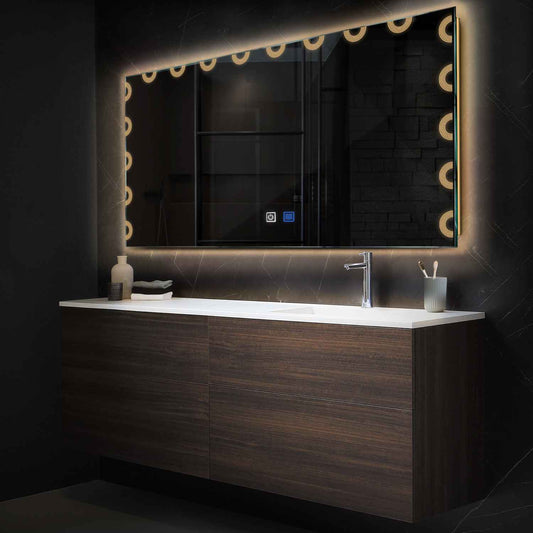 Oglinda LED Orizontala, Touch LED, Dimare, Dezaburire, LED 3000K Cald - Gama Edge Model 4