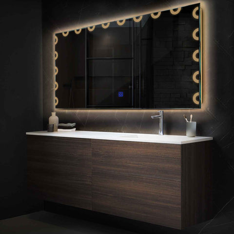 Oglinda LED Orizontala, Touch LED, Dimare, LED 3000K Cald - Gama Edge Model 4