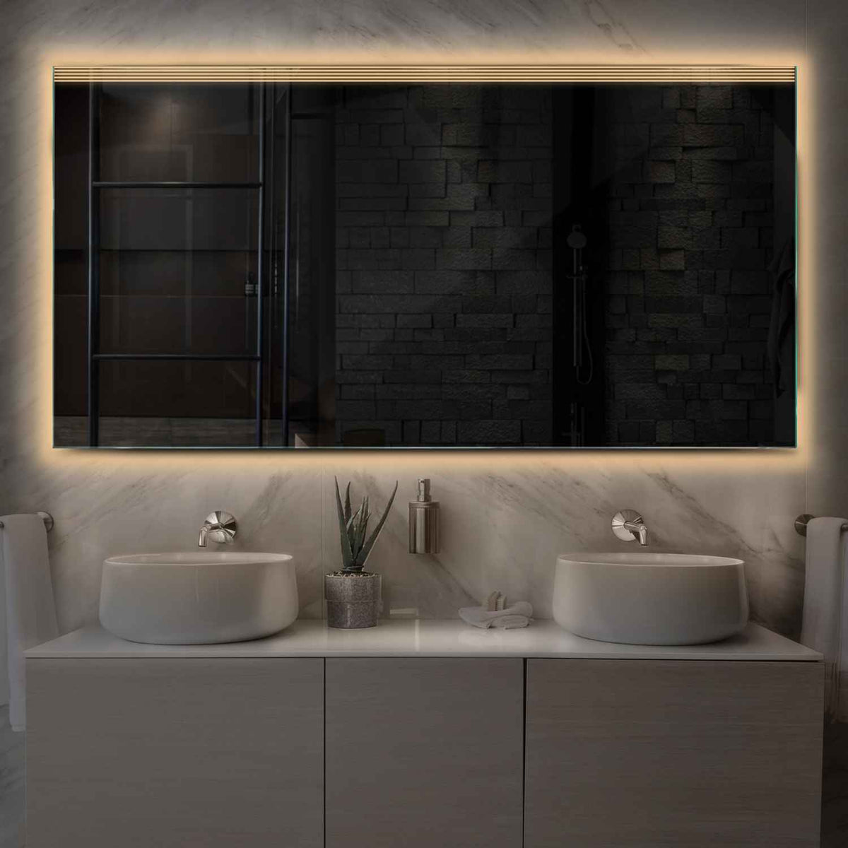 Oglinda LED Orizontala, Fara functii, LED 3000K Cald - Gama Edge Model 5