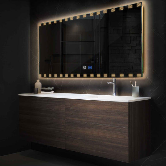 Oglinda LED Orizontala, Touch LED, Dimare, Dezaburire, LED 3000K Cald - Gama Edge Model 6