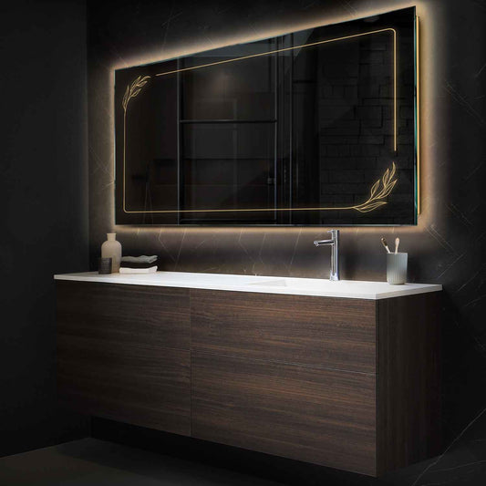 Oglinda LED Orizontala, Fara functii, LED 3000K Cald - Gama Good Vibes Model 1