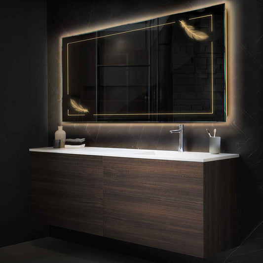 Oglinda LED Orizontala, Fara functii, LED 3000K Cald - Gama Good Vibes Model 2