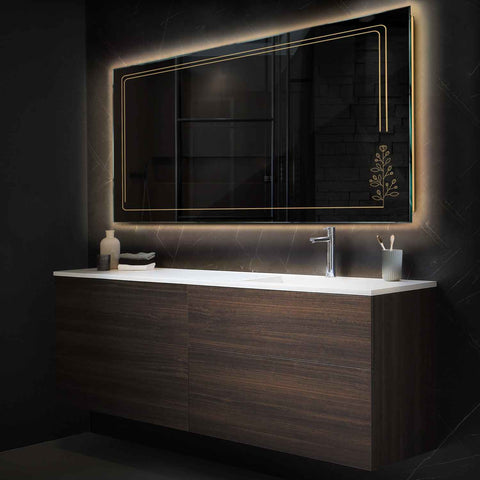Oglinda LED Orizontala, Fara functii, LED 3000K Cald - Gama Good Vibes Model 3