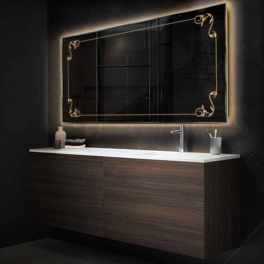 Oglinda LED Orizontala, Fara functii, LED 3000K Cald - Gama Good Vibes Model 5