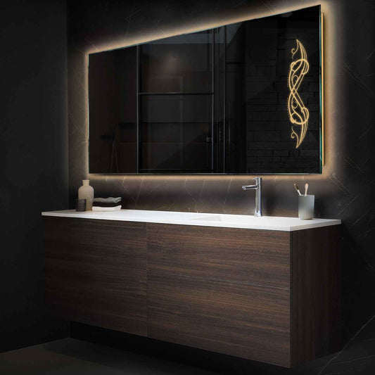 Oglinda LED Orizontala, Fara functii, LED 3000K Cald - Gama Good Vibes Model 6